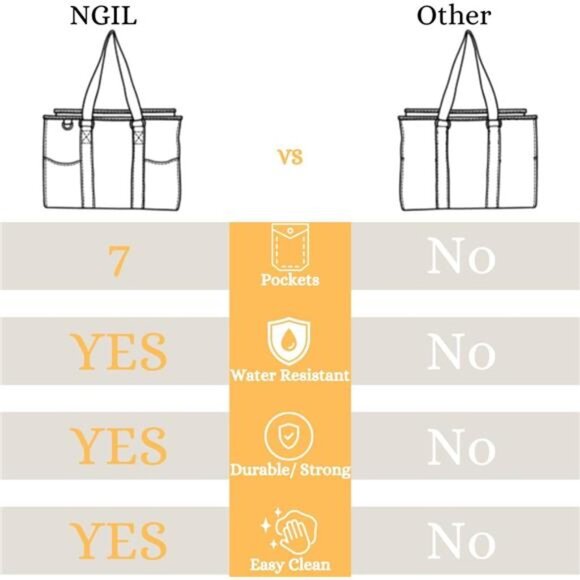 Zip-Top Tote Bag with Exterior Pockets for Working Women, Teachers - Picture 6 of 7